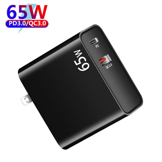 PD-65W USB-C / Type-C + QC3. 0 USB Laptop Charging Adapter, AU Plug / US Plug(Black) by buy2fix