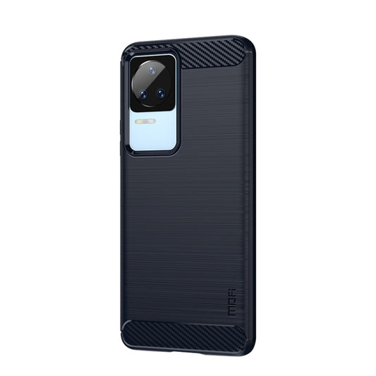 For Xiaomi Redmi K40S MOFI Gentleness Brushed Carbon Fiber Soft TPU Case(Blue) by MOFI
