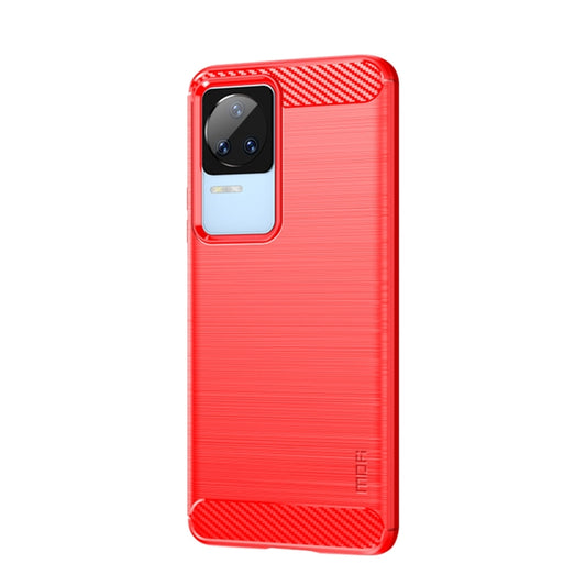 For Xiaomi Redmi K40S MOFI Gentleness Brushed Carbon Fiber Soft TPU Case(Red) by MOFI