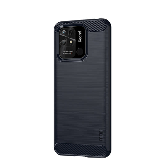 For Xiaomi Redmi 10C MOFI Gentleness Brushed Carbon Fiber Soft TPU Case(Blue) by MOFI