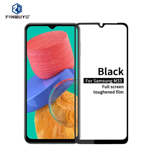 For Samsung Galaxy M33 5G PINWUYO 9H 2.5D Full Screen Tempered Glass Film(Black) by PINWUYO