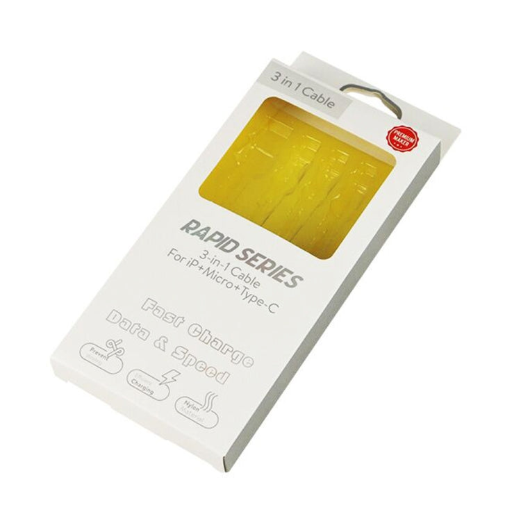 XJ-76 40W 5A 3 in 1 USB to 8 Pin + Type-C + Micro USB Super Flash Charging Cable, Length: 1.18m(Black) by buy2fix