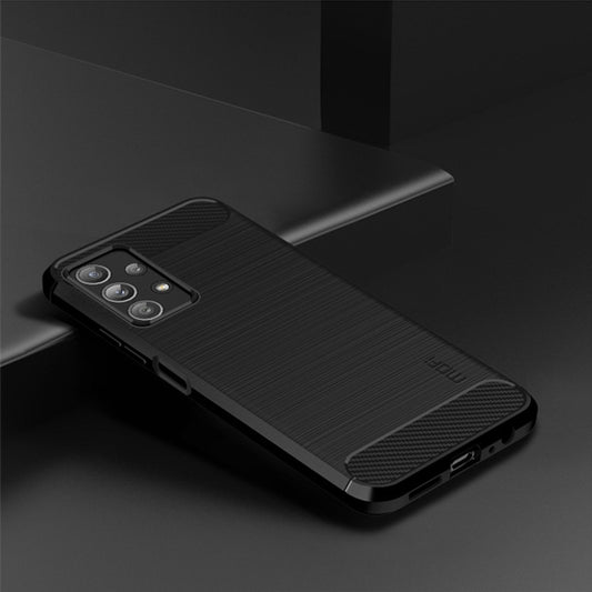 For Samsung Galaxy A23 / M23 / F23 MOFI Gentleness Series Brushed Texture Carbon Fiber Soft TPU Case(Black) by MOFI
