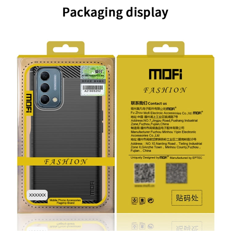 For Oneplus Nord N200 5G MOFI Gentleness Series Brushed Texture Carbon Fiber Soft TPU Phone Case(Red) by MOFI