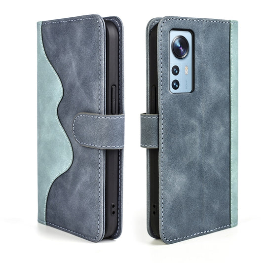 For Xiaomi 12 Stitching Horizontal Flip Leather Phone Case(Blue) by buy2fix