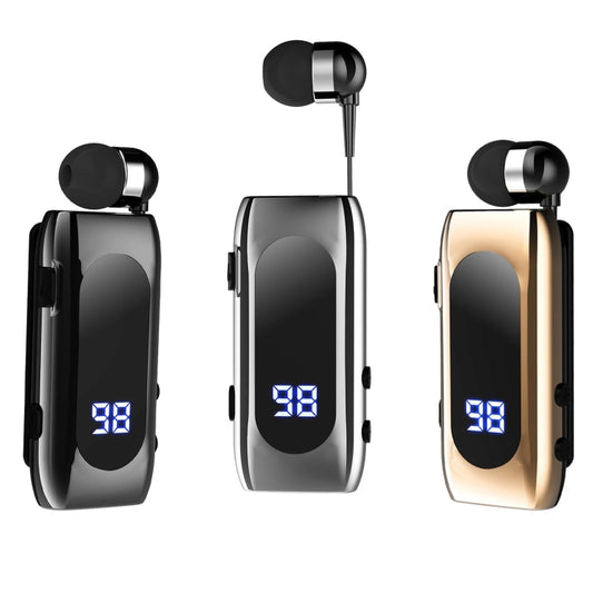 K55 Retractable Cable BT5.2 Smart In-ear Single Sports Earphone(Black) by buy2fix