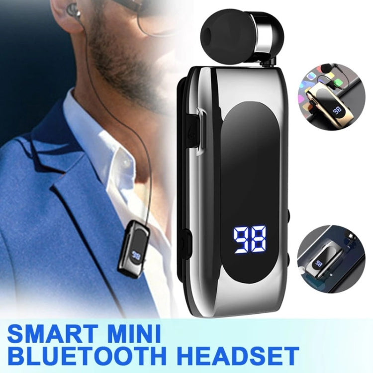 K55 Retractable Cable BT5.2 Smart In-ear Single Sports Earphone(Black) by buy2fix