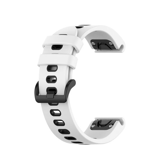 For Garmin Descent MK2i 26mm Silicone Sports Two-Color Watch Band(White+Black) by buy2fix