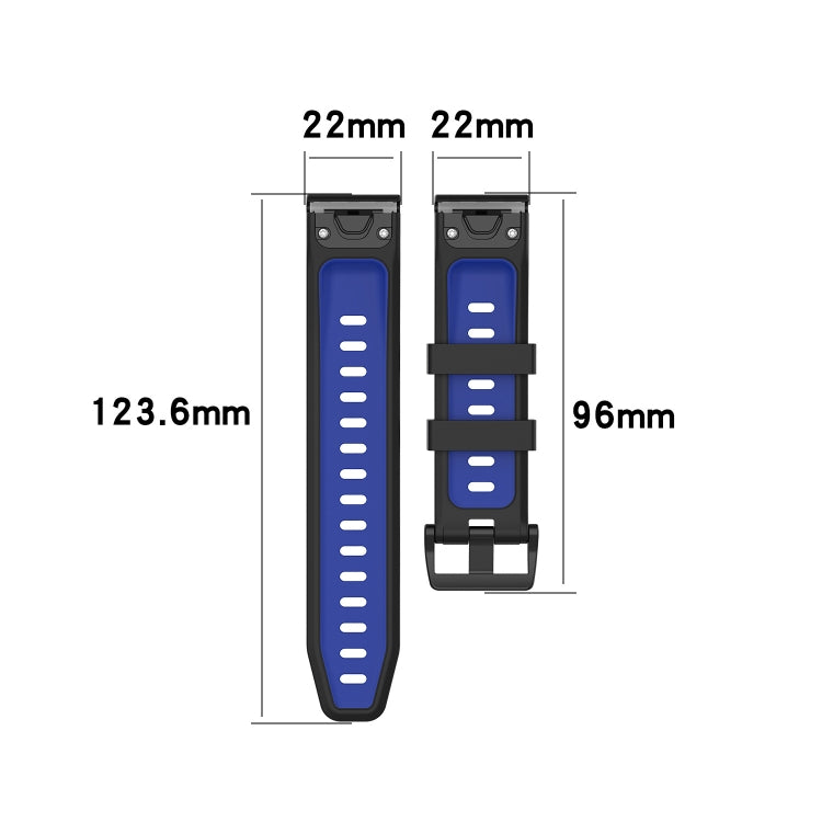 For Garmin EPIX Gen2 22mm Silicone Sports Two-Color Watch Band(Olive Green+Black) by buy2fix