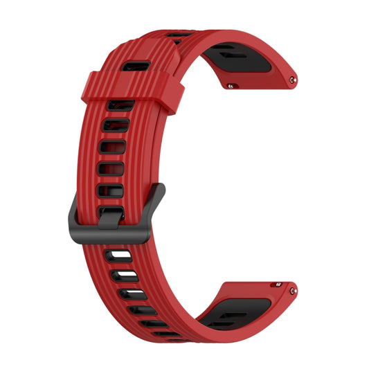 For Amazfit GTR 2 22mm Vertical Pattern Two-Color Silicone Watch Band(Red+Black) by buy2fix