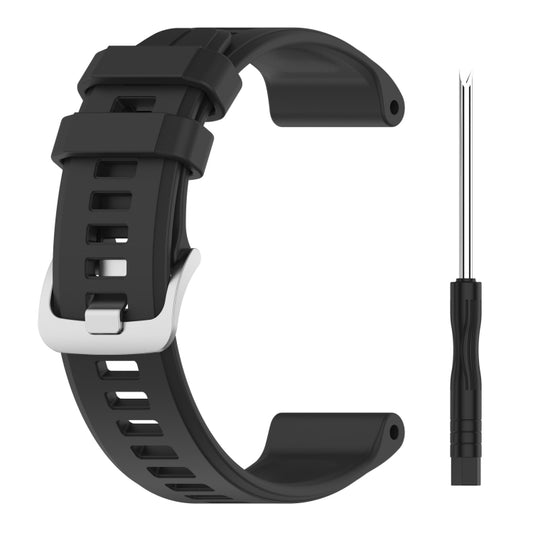 For Garmin Descent G1 22mm Silicone Sports Watch Band(Black) by buy2fix