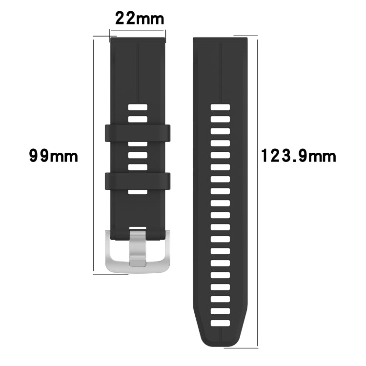 For Garmin Approach S62 22mm Silicone Sports Watch Band(Black) by buy2fix