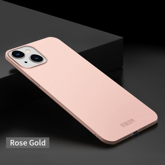 For iPhone 14 MOFI Frosted PC Ultra-thin Hard Case (Rose Gold) by MOFI