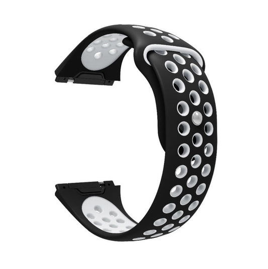 For Fitbit Ionic Breathable Two-tone Silicone Watch Band(Black White) by buy2fix