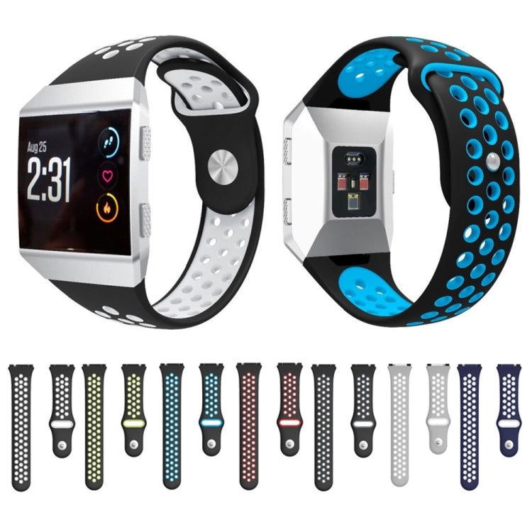 For Fitbit Ionic Breathable Two-tone Silicone Watch Band(Black Yellow) by buy2fix