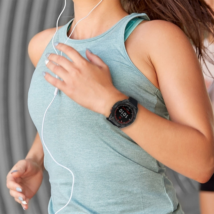 For Garmin Fenix 6X Pro 26mm Silicone Sports Two-Color Watch Band(Orange+Black) by buy2fix