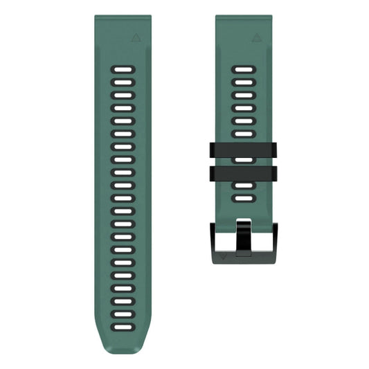 For Garmin Descent MK2i 26mm Silicone Sports Two-Color Watch Band(Amy Green+Black) by buy2fix