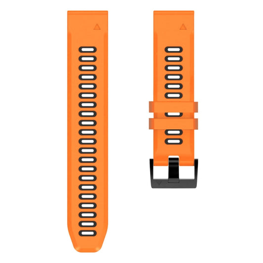 For Garmin Instinct 2 22mm Silicone Sports Two-Color Watch Band(Orange+Black) by buy2fix