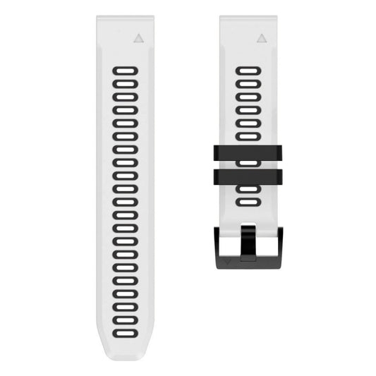 For Garmin Approach S62 22mm Silicone Sports Two-Color Watch Band(White+Black) by buy2fix