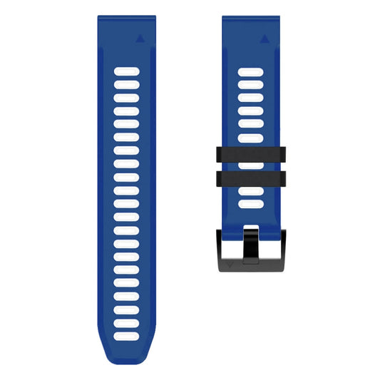 For Garmin Approach S62 22mm Silicone Sports Two-Color Watch Band(Midnight Blue + White) by buy2fix