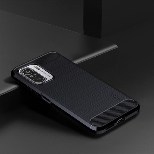 For Xiaomi Redmi Note 11T Pro 5G / 11T Pro Plus 5G MOFI Gentleness Series Brushed Texture Carbon Fiber Soft TPU Case(Blue) by MOFI