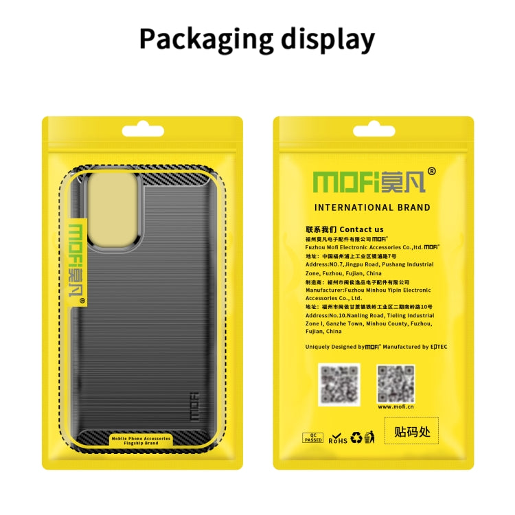 For Xiaomi Redmi Note 11T Pro 5G / 11T Pro Plus 5G MOFI Gentleness Series Brushed Texture Carbon Fiber Soft TPU Case(Red) by MOFI