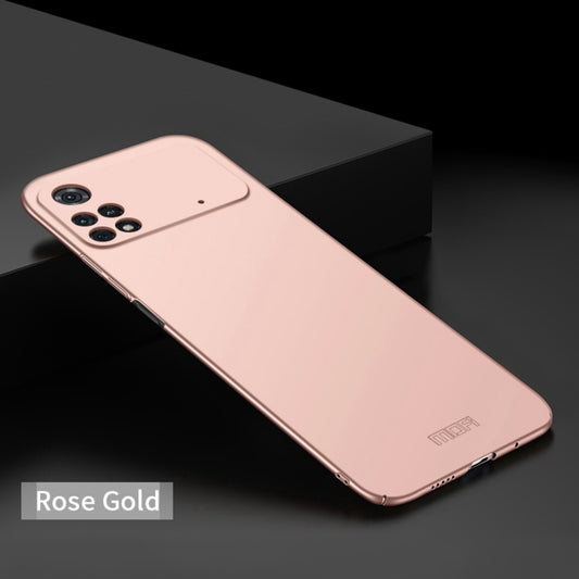 For Xiaomi POCO M4 Pro 4G MOFI Frosted PC Ultra-thin Hard Case(Rose gold) by MOFI