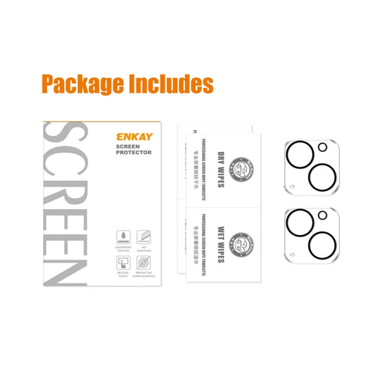 For iPhone 13 / 13 Pro 2pcs ENKAY Hat-Prince 9H Rear Camera Lens Tempered Glass Film by ENKAY