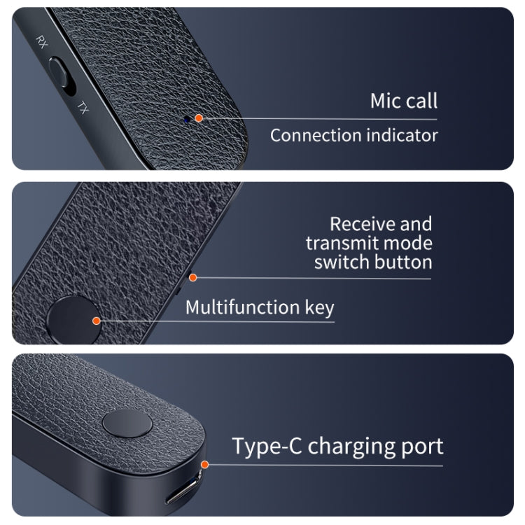 T06 2 in 1 Car Bluetooth 5.1 Receiver 3.5mm Audio Transmitter by buy2fix