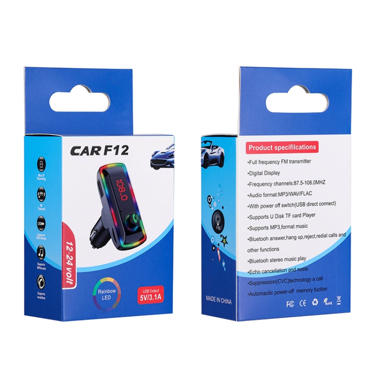 F12 Universal Dual USB Car Charger with FM Transmitter Bluetooth Car MP3 Player by buy2fix