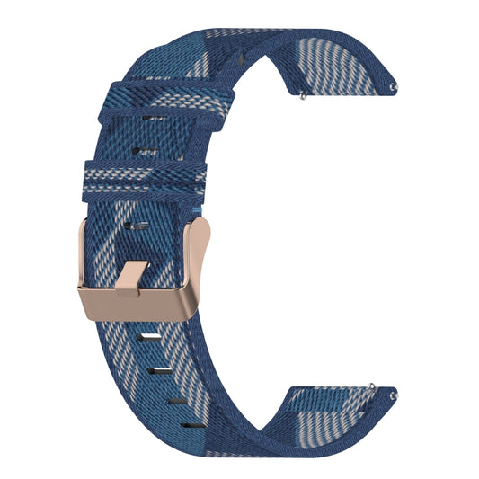 For Garmin Vivoactive 4 22mm Nylon Woven Watch Band(Blue) by buy2fix