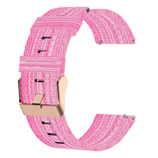 For Garmin Forerunner 255S 18mm Nylon Woven Watch Band(Pink) by buy2fix
