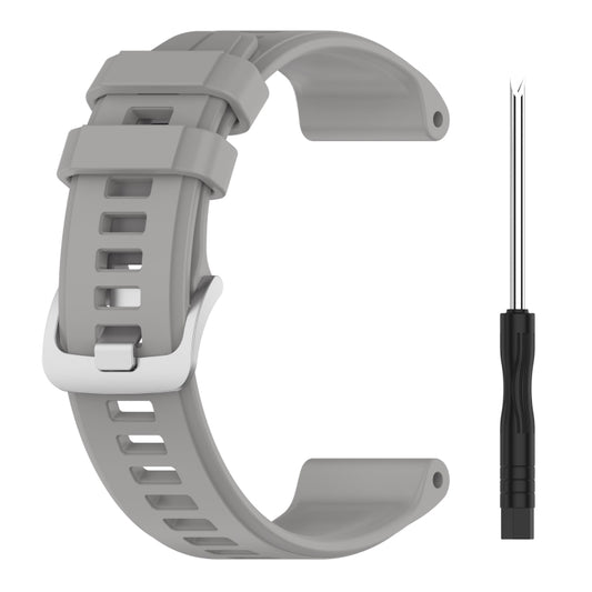 For Garmin Instinct 22mm Solid Color Silicone Watch Band(Grey) by buy2fix