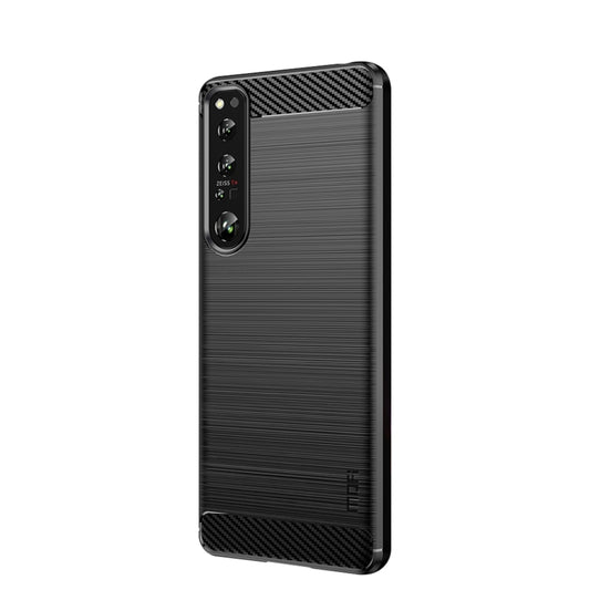 For Sony Xperia 1 IV MOFI Gentleness Series Brushed Texture Carbon Fiber Soft TPU Case(Black) by MOFI
