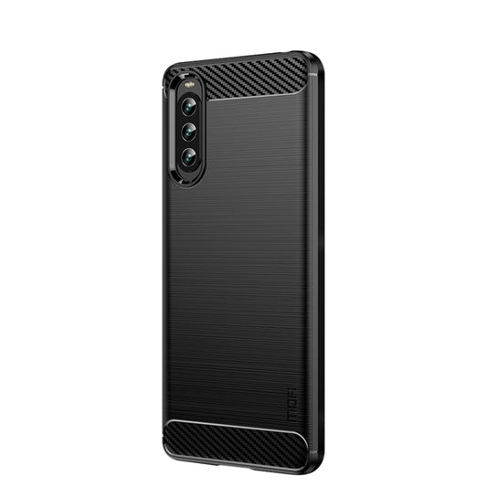 For Sony Xperia 10 IV MOFI Gentleness Series Brushed Texture Carbon Fiber Soft TPU Case(Black) by MOFI