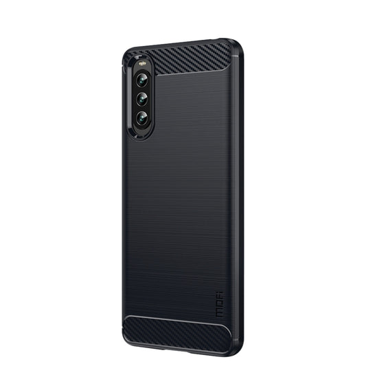 For Sony Xperia 10 IV MOFI Gentleness Series Brushed Texture Carbon Fiber Soft TPU Case(Blue) by MOFI