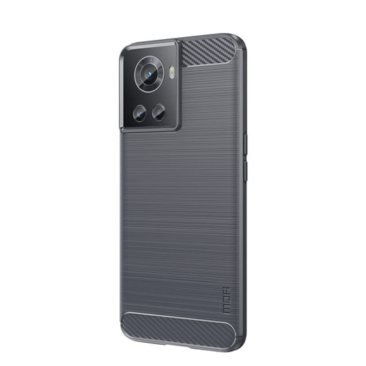 For OnePlus Ace / 10R 5G MOFI Gentleness Series Brushed Texture Carbon Fiber Soft TPU Case(Gray) by MOFI