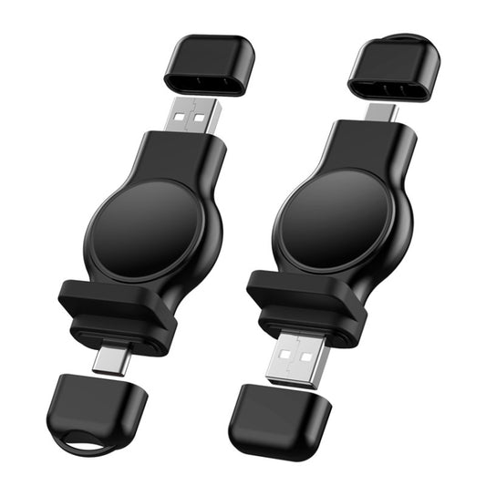 A05 2 in 1 Type C / USB-C to USB-A Magnetic Quick Wireless Charger for Apple Watch by buy2fix