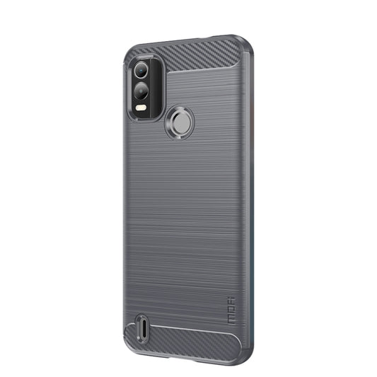 For Nokia C21 Plus MOFI Gentleness Brushed Carbon Fiber Soft TPU Case(Gray) by MOFI
