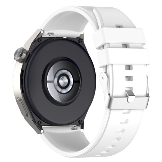 For Huawei Watch GT3 46mm 22mm Protruding Head Silicone Strap Silver Buckle(White) by buy2fix