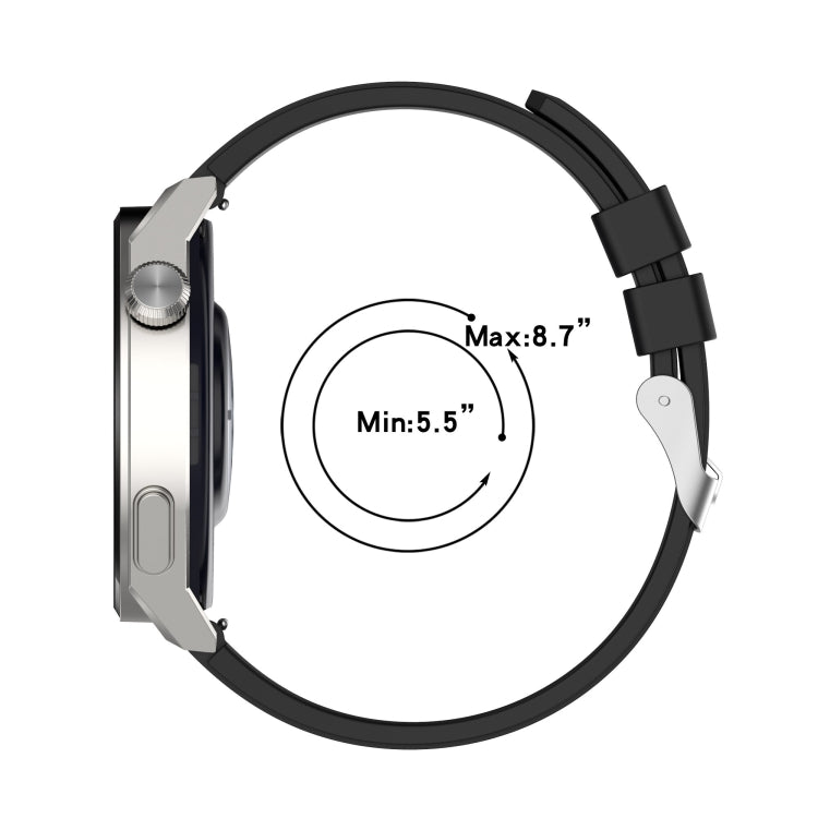 For Huawei Watch GT3 46mm 22mm Protruding Head Silicone Strap Silver Buckle(Gray) by buy2fix