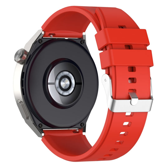For Huawei Watch GT2 Pro / GT2e 22mm Protruding Head Silicone Strap Silver Buckle(Red) by buy2fix