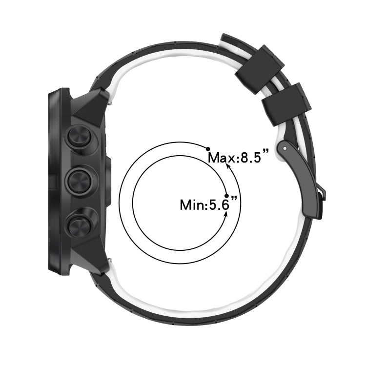 For Huawei Watch GT3 Pro 46mm 22mm Football Pattern Two-Color Silicone Strap(White+Black) by buy2fix