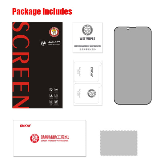 For iPhone 16e / 14 / 13 / 13 Pro ENKAY 28 Degree Anti-peeping Tempered Glass Film by ENKAY
