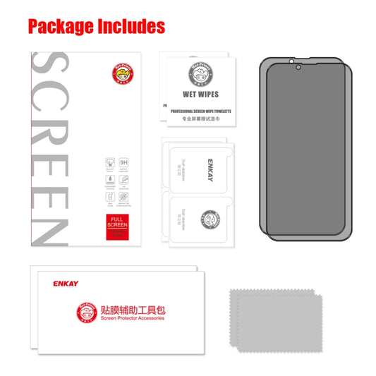 For iPhone 14 Plus 2pcs ENKAY 28 Degree Anti-peeping Tempered Glass Film by ENKAY