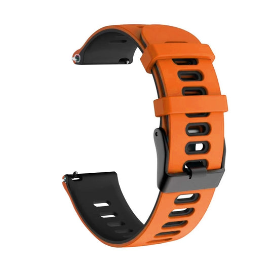 For Samsung Galaxy Watch 5 44mm 20mm Two-Color Silicone Watch Band(Orange+Black) by buy2fix