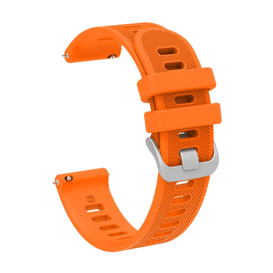 For Samsung Galaxy Watch4 Classic 46mm 20mm Twill Solid Color Silicone Watch Band(Orange) by buy2fix