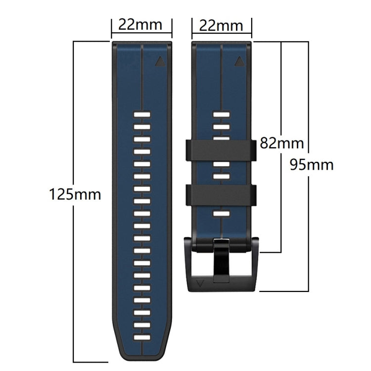 For Garmin Fenix 7 22mm Silicone Sports Two-Color Watch Band(Red+Black) by buy2fix