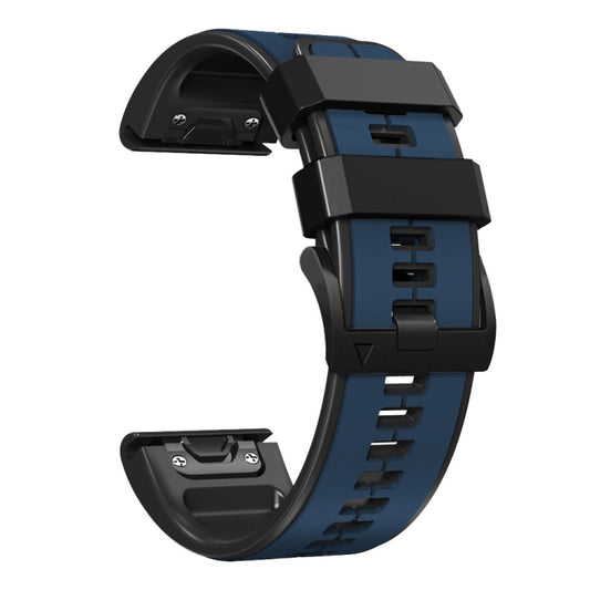 For Garmin EPIX Gen2 22mm Silicone Sports Two-Color Watch Band(Dark Blue+Black) by buy2fix