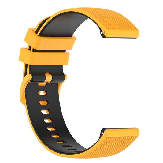 For Garmin Vivoactive 3 20mm Checkered Two-Color Silicone Watch Band(Yellow+Black) by buy2fix